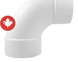 Coude 90° en PVC pour drainage BNQ – 4 po (100 mm) | Grandeur : 4 po et 3 po – Court ou Long Drainage Malouk