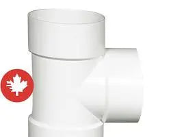 Té droit pour égout en PVC IPEX 4 po x 4 po x 4 po - H Drainage Malouk